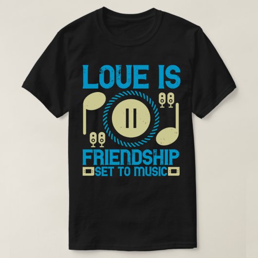 音楽は音楽と友情を結んでいる Tシャツ (デザイン正面)