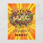 音楽は魔法カスタマイズ可能な引用文アート ポストカード (正面)
