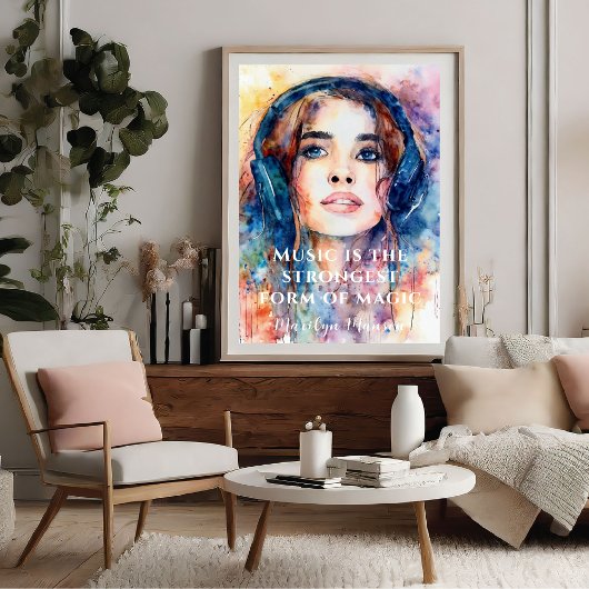 音楽は魔法引用文ポスターの最も強い型枠である ポスター