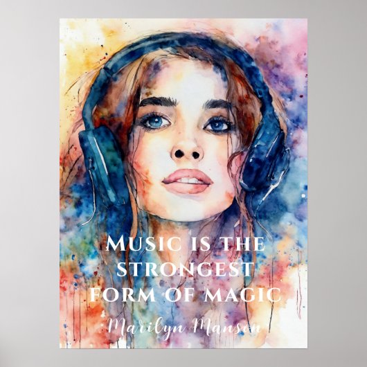 音楽は魔法引用文ポスターの最も強い型枠である ポスター (正面)