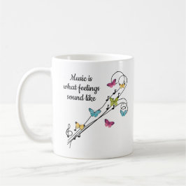 音楽は、蝶感覚が聞こえるもののようにです コーヒーマグカップ