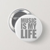 音楽はEmoの私の人生の代わりとなるグランジな石です 缶バッジ (正面&裏面)