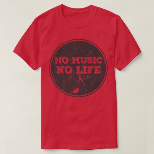 音楽も人生もない Tシャツ (デザイン正面)