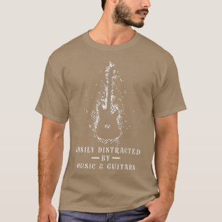 音楽やギターに簡単に気を散らすギターの愛 Tシャツ