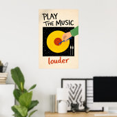 音楽をもっと大きくポスター、ビニールレコードの壁 ポスター (ホームオフィス)