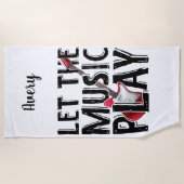 音楽をエレキ遊ターにする ビーチタオル (正面)