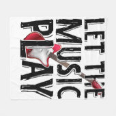 音楽をエレキ遊ターにする フリースブランケット (正面(横))