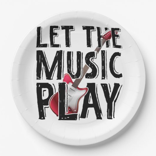 音楽をエレキ遊ターにする ペーパープレート (正面)