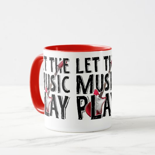 音楽をエレキ遊ターにする マグカップ (正面左)