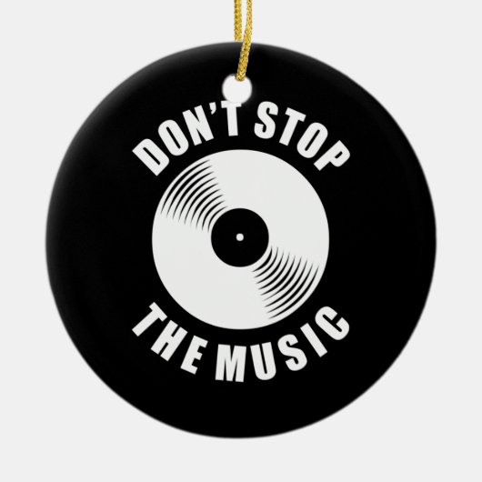 音楽をストップ聞くな セラミックオーナメント (正面)