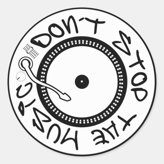 音楽をストップ聞くな ラウンドシール (正面)
