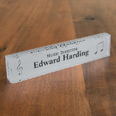 音楽をテーマにしたカスタム机用ネームプレート デスクネームプレート (側面)