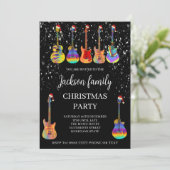 音楽をテーマにしたギタークリスマスパーティの招待状 招待状 (スタンド正面)