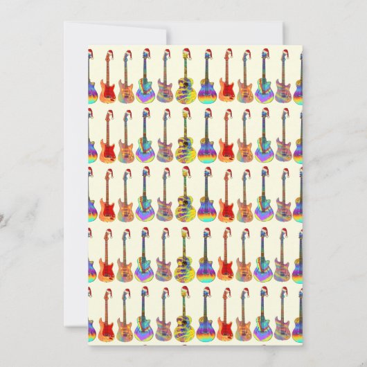 音楽をテーマにしたギタークリスマスパーティの招待状 招待状 (裏面)