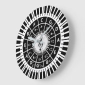 音楽をテーマにしたデザイン（音楽の愛好家） ラージ壁時計 (傾斜)