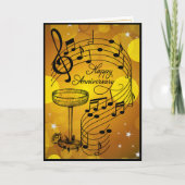 音楽をテーマにしたハッピーアニバーサリーカード カード (正面)