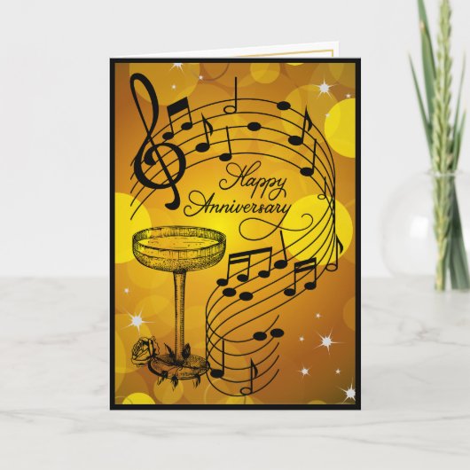 音楽をテーマにしたハッピーアニバーサリーカード カード (正面)