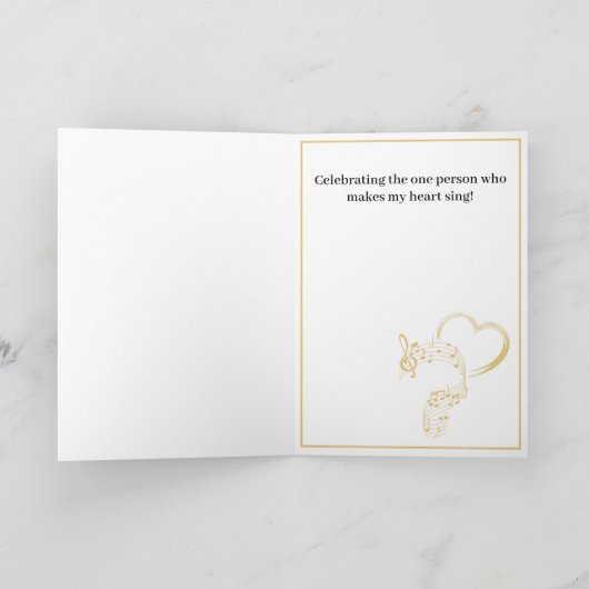 音楽をテーマにしたハッピーアニバーサリーカード カード (内部)