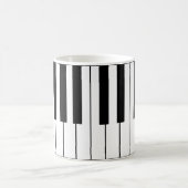 音楽をテーマにしたピアノ鍵 コーヒーマグカップ (中央)