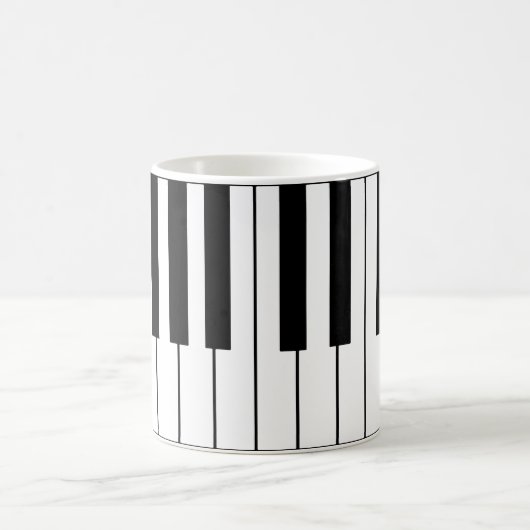 音楽をテーマにしたピアノ鍵 コーヒーマグカップ (中央)