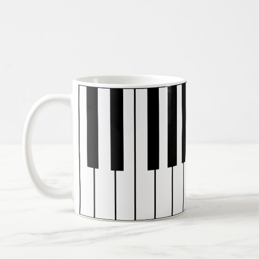 音楽をテーマにしたピアノ鍵 コーヒーマグカップ (左)