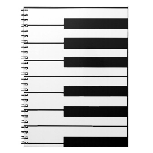 音楽をテーマにしたピアノ鍵 ノートブック (正面)