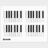 音楽をテーマにしたピアノ鍵 長方形シール (シート)