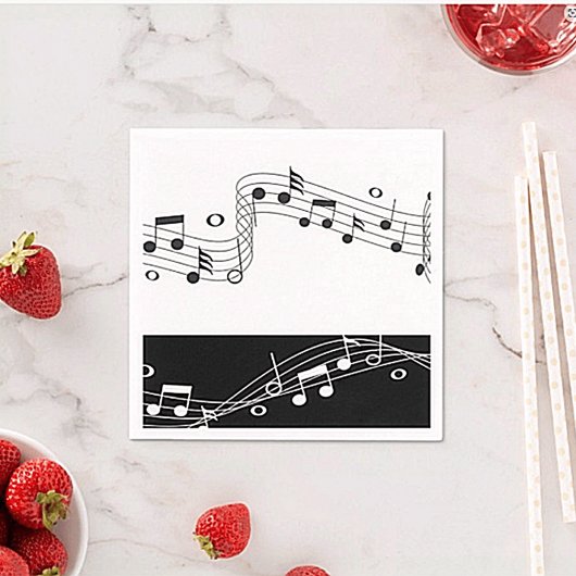 音楽をテーマにしたピクニック&パーティーカクテルナプキンス スタンダードカクテルナプキン