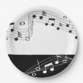 音楽をテーマにしたピクニック&パーティー7インチ紙プレート ペーパープレート (正面)