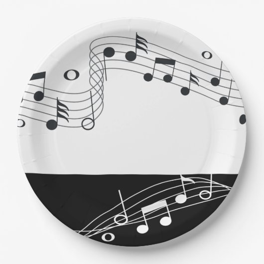音楽をテーマにしたピクニック&パーティー7インチ紙プレート ペーパープレート (正面)