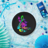 音楽をテーマにしたレインボートレブルクレフ、 音符記号 ペーパープレート (パーティー)