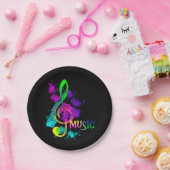 音楽をテーマにしたレインボートレブルクレフ、 音符記号 ペーパープレート (パーティー)