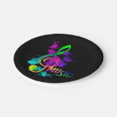 音楽をテーマにしたレインボートレブルクレフ、 音符記号 ペーパープレート (アングル)