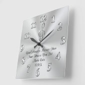 音楽をテーマにした壁時計、シルバートレブルクレフ、 音符記号デコール スクエア壁時計 (傾斜)