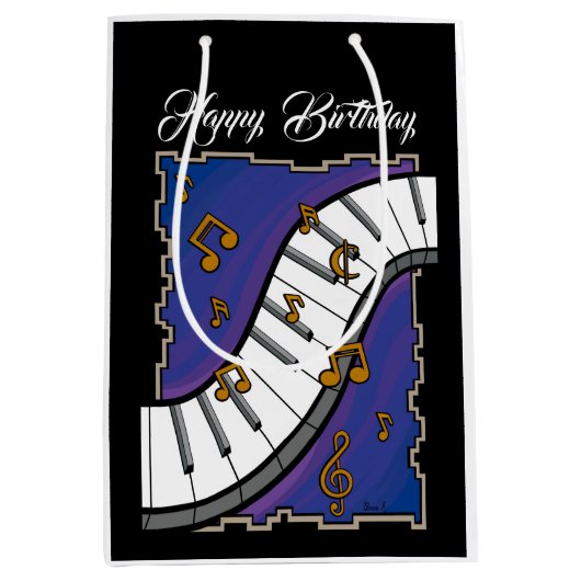 音楽をテーマにした抱き枕 ミディアムペーパーバッグ (正面)