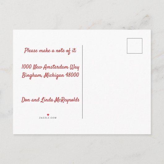 音楽をテーマにした新しいアドレスポストカード 案内ポストカード (裏面)