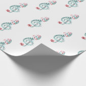 音楽をテーマにした水の色のトレブルクレフ、 音符記号パターン ラッピングペーパー (角)