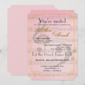 音楽をテーマにした結婚前お披露目招待状 招待状 (正面/裏面)