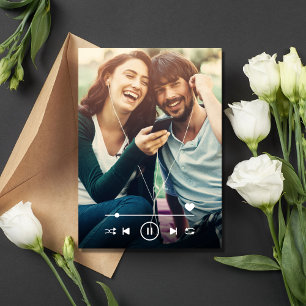 音楽をテーマにした結婚式の写真を使った結婚式前のお知らせ セーブザデート