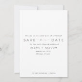 音楽をテーマにした結婚式の写真を使った結婚式前のお知らせ セーブザデート (裏面)