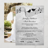 音楽をテーマにした結婚式後の写真招待状 招待状 (正面/裏面)
