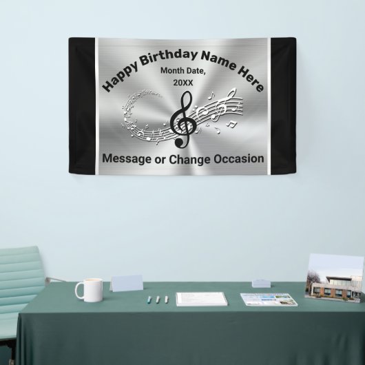 音楽をテーマにした誕生日パーティのサプライ、大事な行事 横断幕 (トレードショー)