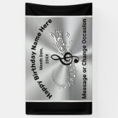 音楽をテーマにした誕生日パーティのサプライ、大事な行事 横断幕 (縦)