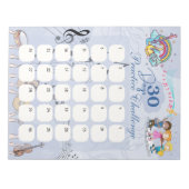 音楽をテーマにした30日の練習の課題 ノートパッド (正面)