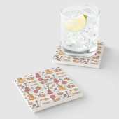 音楽をテーマカッコいいにしたバンジョドラムギター・バイオリンもっと ストーンコースター (横)