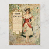 音楽をビクトリアン発表するクリスマスの妖精 シーズンポストカード (正面)