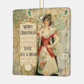 音楽をビクトリアン発表するクリスマスの妖精 セラミックオーナメント (左)