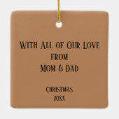 音楽をビクトリアン発表するクリスマスの妖精 セラミックオーナメント (裏面)