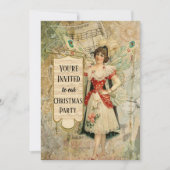 音楽をビクトリアン発表するクリスマスの妖精 招待状 (正面)