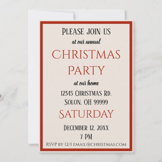 音楽をビクトリアン発表するクリスマスの妖精 招待状 (裏面)